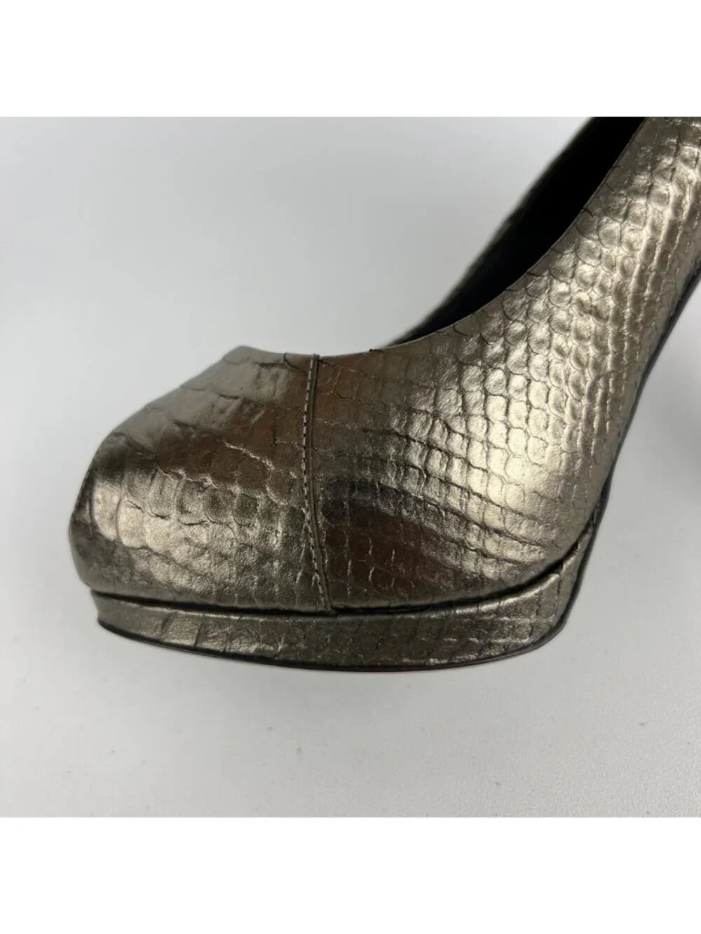 Giuseppe Zanotti NEW Womens Sharon Metallic Snake Platform Heels size 37 US 7
